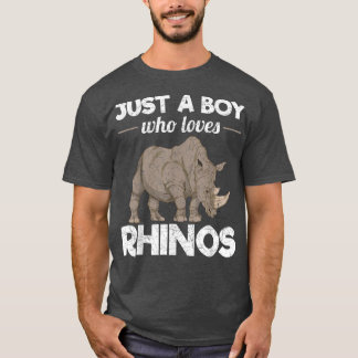Rhinoceros Älskare Afrika Animal Bara en pojke som T Shirt
