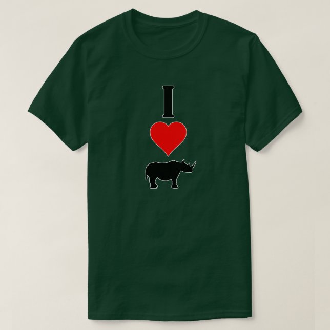 Rhinoceros Älskare ’I Kärlek (Heart) Rhinos’ Anima T Shirt (Design framsida)