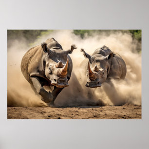Rhinoceros Animal Nature Majestic Vild Poster