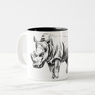 Rhinoceros Bläck Två-Tonad Mugg
