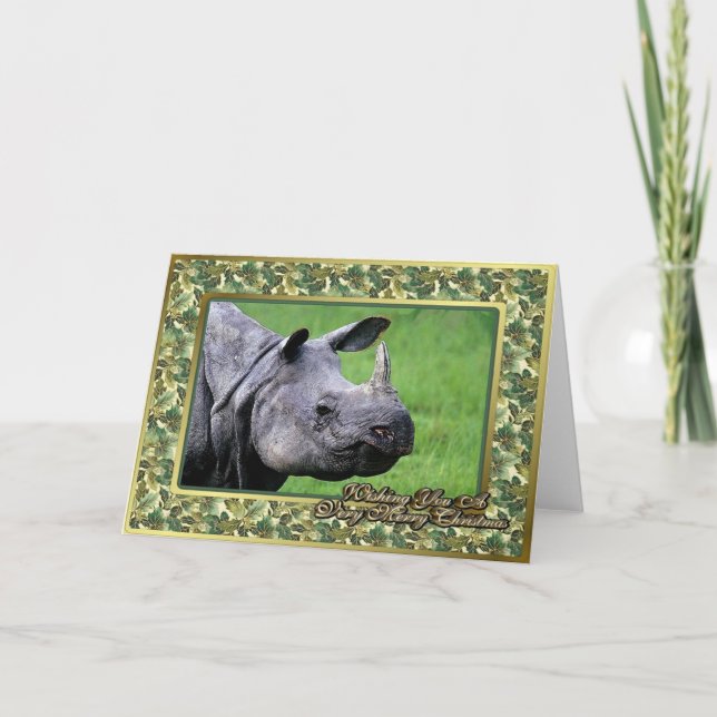 Rhinoceros Blank julkort Helgkort (Framsida)