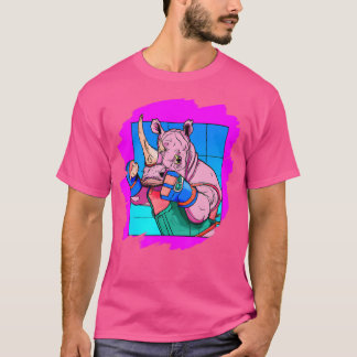 Rhinoceros Boxing Coola Funny Rhino Boxing Boxer T Shirt