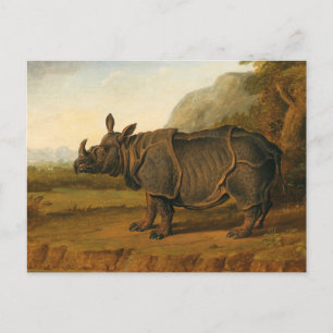 Rhinoceros Clara av Jean-Baptiste Oudry Vykort
