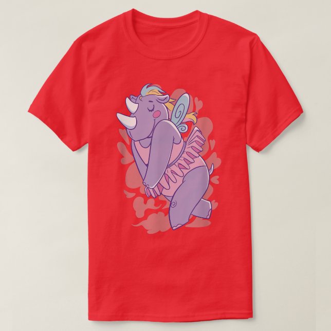 Rhinoceros Fairy Fantasy T Shirt (Design framsida)