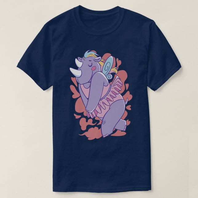 Rhinoceros Fairy Fantasy T Shirt (Design framsida)