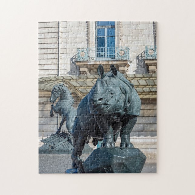 Rhinoceros framför musée d'Orsay - Paris Pussel (Vertikal)