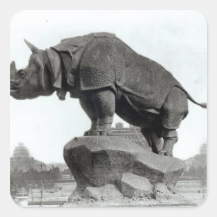 Rhinoceros Fyrkantigt Klistermärke