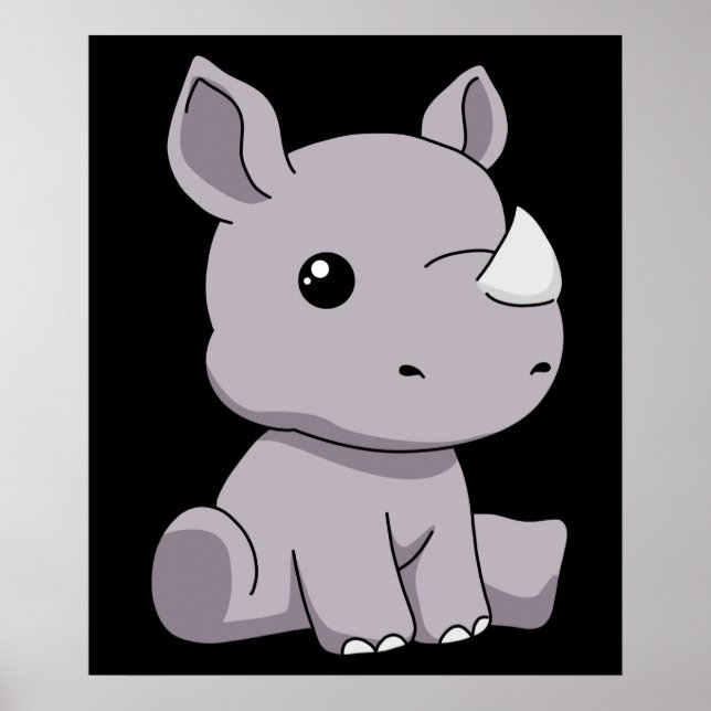 Rhinoceros Gifts Kids Rhino Gifts Rhinoceros Poster (Framsidan)