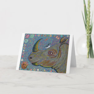 Rhinoceros Greeting Card Helgkort