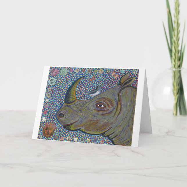 Rhinoceros Greeting Card Helgkort (Framsida)
