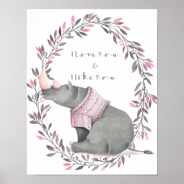Rhinoceros I kärlek du poster (Framsidan)