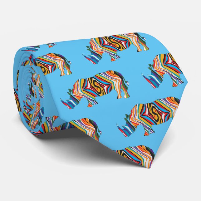 Rhinoceros i Psychedelic Mönster Slips (Rullad)