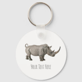 Rhinoceros Illustration Rhino Anpassningsbar Messa Nyckelring