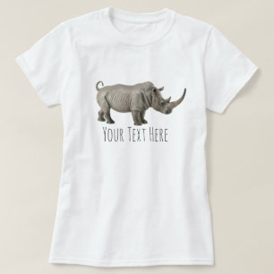 Rhinoceros Illustration Rhino Anpassningsbar Messa T Shirt
