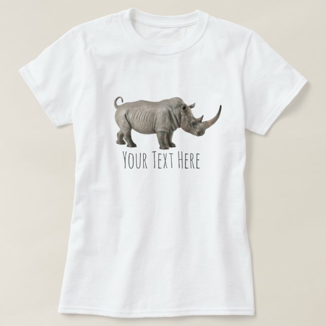 Rhinoceros Illustration Rhino Anpassningsbar Messa T Shirt (Design framsida)
