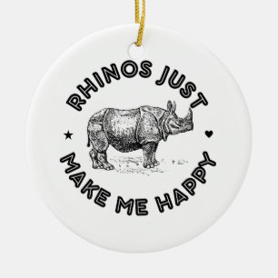 rhinoceros julgransprydnad keramik