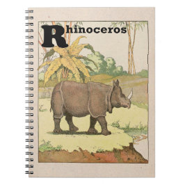 Rhinoceros Jungle Animals Anteckningsbok Med Spiral