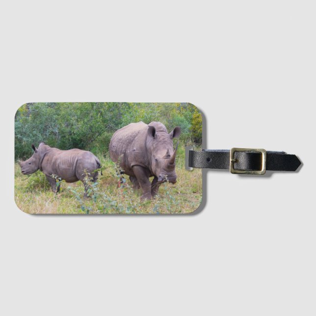 Rhinoceros Luggage Tag Bagagebricka (Framsida horisontal)