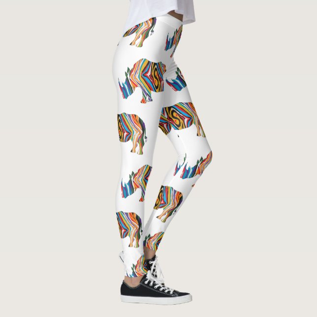 Rhinoceros Psychedelic Zebra Leggings (Höger)