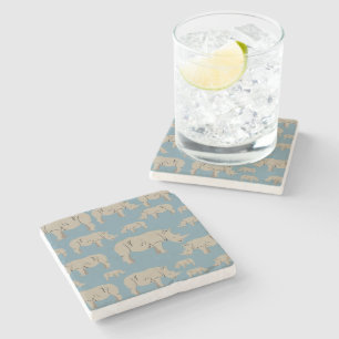 Rhinoceros Rhino Illustration Mönster Stenunderlägg