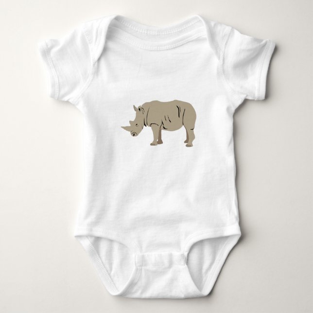 Rhinoceros Rhino Illustration T Shirt (Framsida)