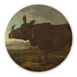 Rhinoceros (Rhino) (Vild Animal) (av J.B. Oudry) Knopp