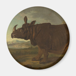 Rhinoceros (Rhino) (Vild Animal) (av J.B. Oudry) Magnet