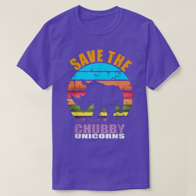Rhinoceros Rhinos är Knubbig Unicorns Lunt att säg T Shirt (Design framsida)