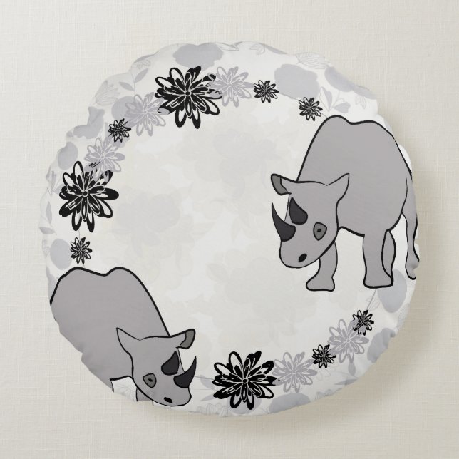 Rhinoceros Rund Kudde (Framsidan)