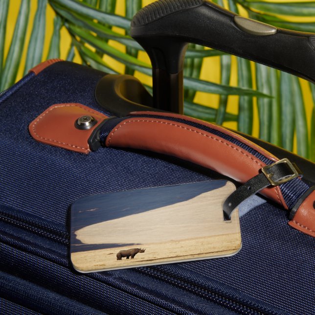 Rhinoceros Savanna Afrika Tanzania Yin Yang Lugn Bagagebricka (Framsida Insitu 3)