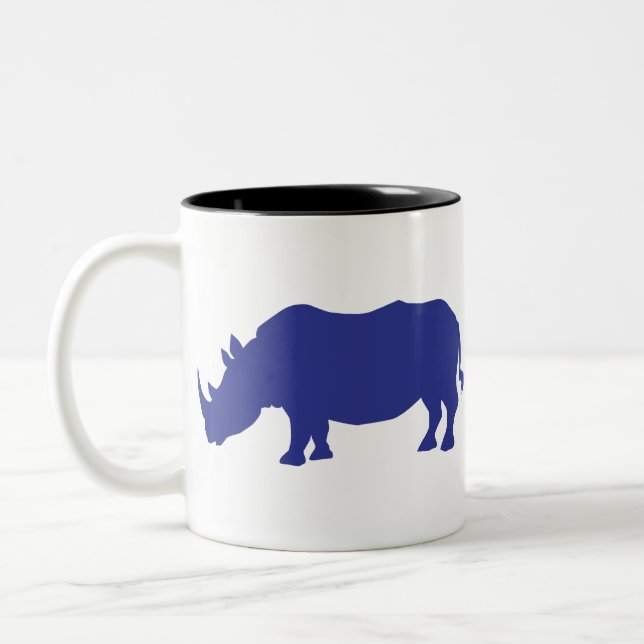 Rhinoceros Silhouette Två-Tonad Mugg (Vänster)