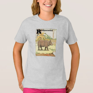 Rhinoceros Story Bok Alphabet Tee Shirt