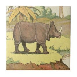Rhinoceros Storybook Kakelplatta