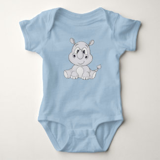 Rhinoceros Tecknad Graphic Baby Bodydräkt T Shirt