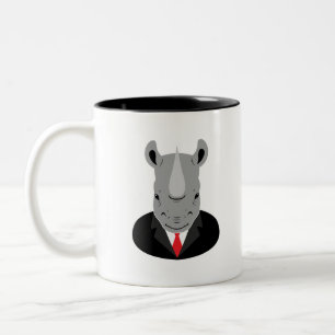 Rhinoceros tuxedo Två-Tonad mugg