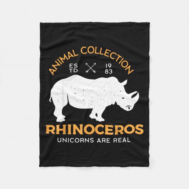 Rhinoceros Unicorns Are Real Funny Animal  Fleecefilt (Framsidan)