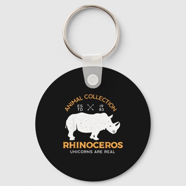 Rhinoceros Unicorns Are Real Funny Animal  Nyckelring (Framsida)