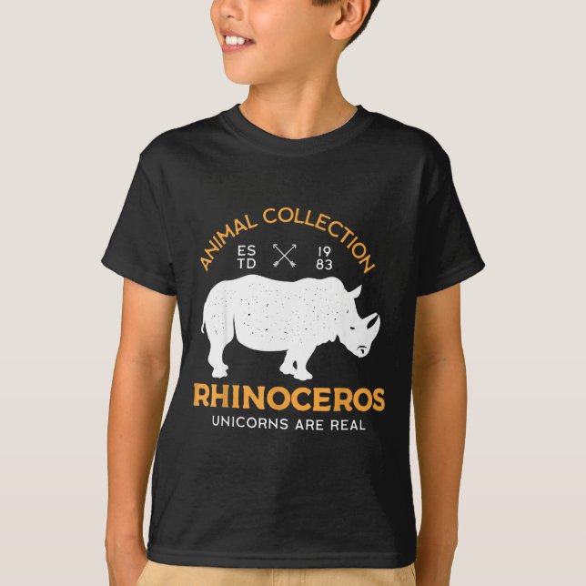 Rhinoceros Unicorns Are Real Funny Animal  T Shirt (Framsida)