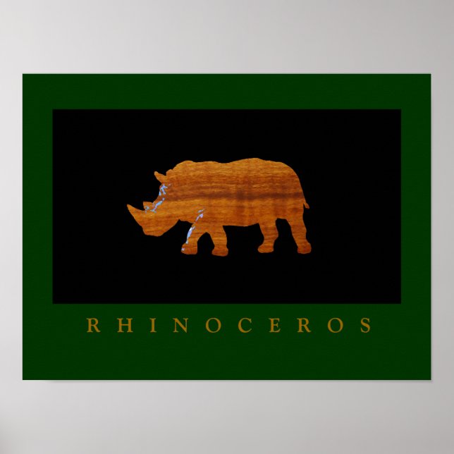 Rhinoceros-utskrift för väggar poster (Framsidan)