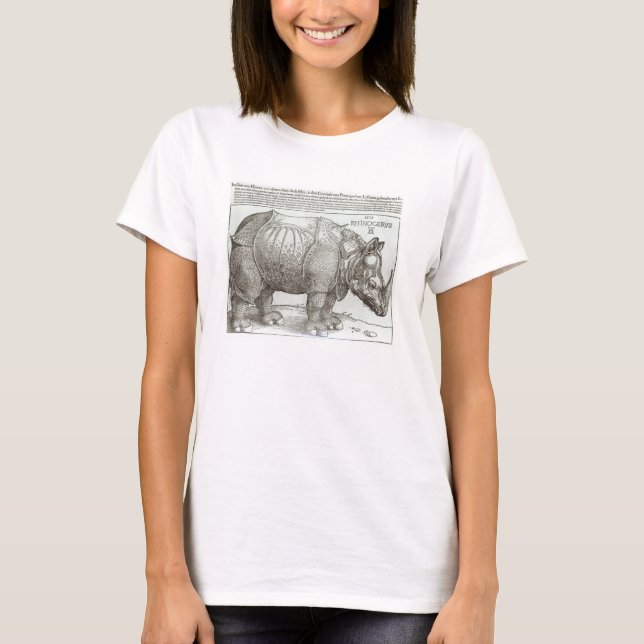 Rhinoceros, utskrift till Maximilian I (1459-1519) T Shirt (Framsida)