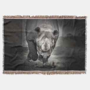 Rhinoceros: Vild Animal Porträtt. Filt