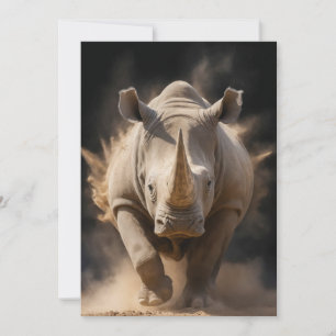 Rhinoceros Vild Djurens Elegant Dramatic Porträtt Meddelande