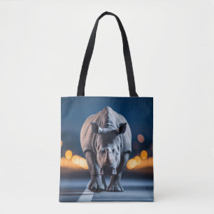 Rhinoceros Wildlife Animal på gatan ut Tygkasse