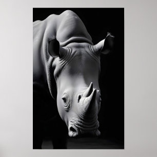 Rhinoceros Wildlife Majestic Nature Life Tapet Poster