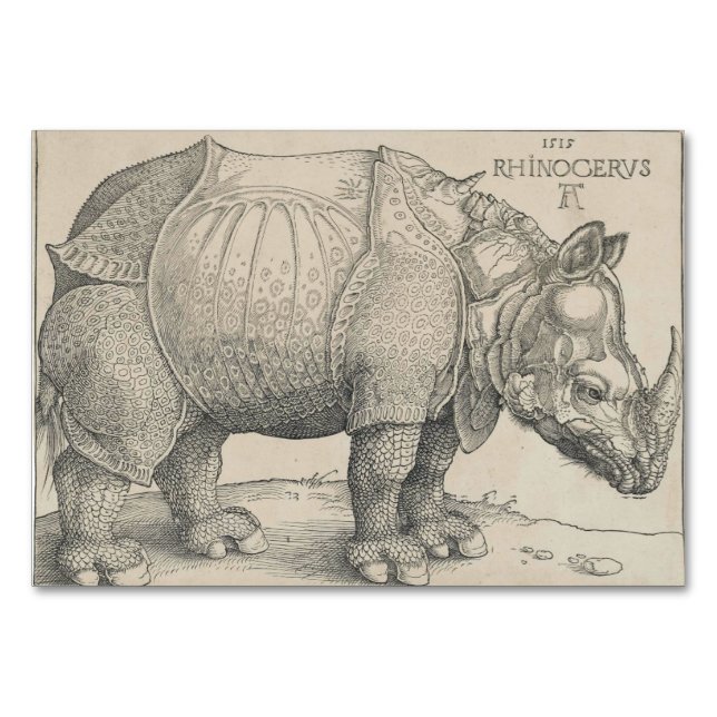 Rhinoceros, Woodcut by Albrecht Durer Bordsnummer (Framsidan)