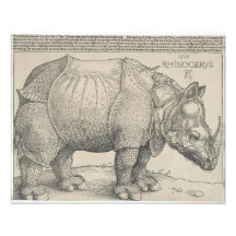 Rhinoceros, Woodcut by Albrecht Durer