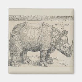 Rhinoceros, Woodcut by Albrecht Durer Magnet