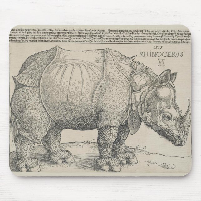Rhinoceros, Woodcut by Albrecht Durer Musmatta (Framsidan)