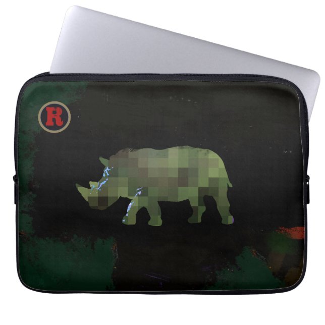 rhinodjurkonst laptop sleeve (Framsidan)