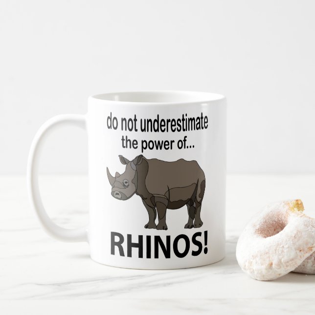Rhinos Animal Funny Rhinos Kaffemugg (Med munk)